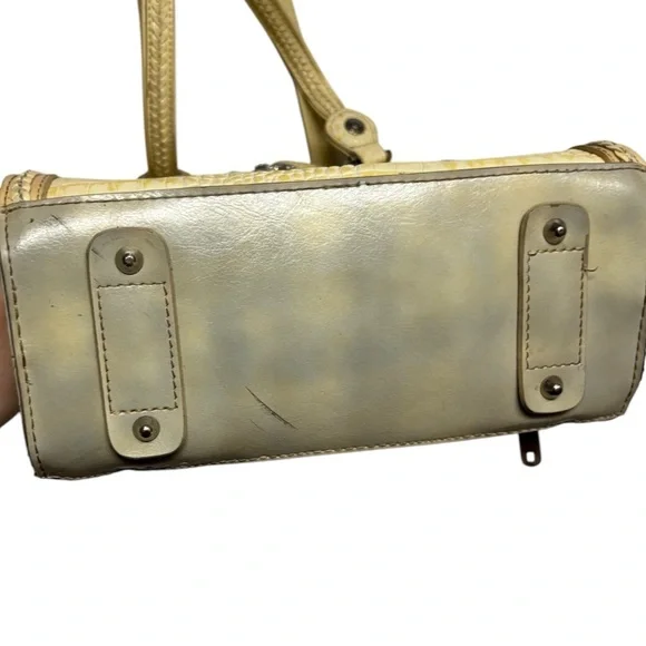 M.C. Yellow Croc Leather Shoulder Bag - Picture 5 of 10